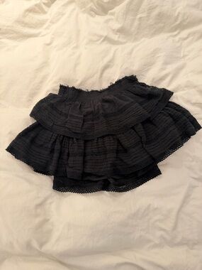 aerie Black Tiered Ruffle Skater Skirt